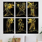 Черное золото японское аниме цельный плакат Луффи HD Печать на холсте картина на стену для гостиной Декор подарок для мальчика