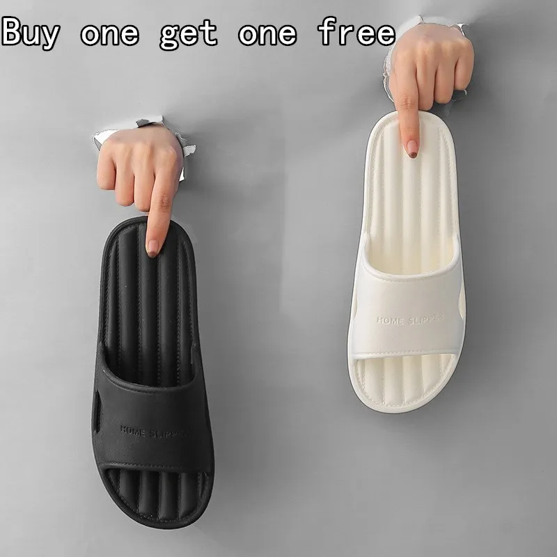 

Summer sponge slippers summer soft bottom foam buy one get one free men and women indoor bath deodorant non-slip bath