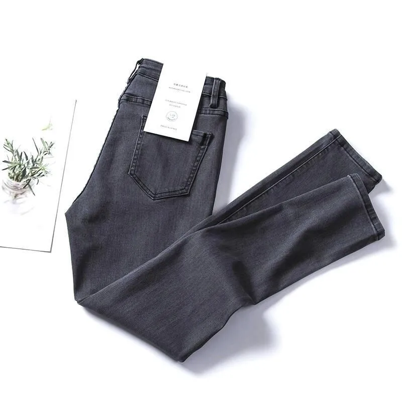 

Skinny Slim Jeans For Women Vintage Style Black Women's Jeans Female Denim Pencil Pants Stretch Korean Jeans For Woman Summer