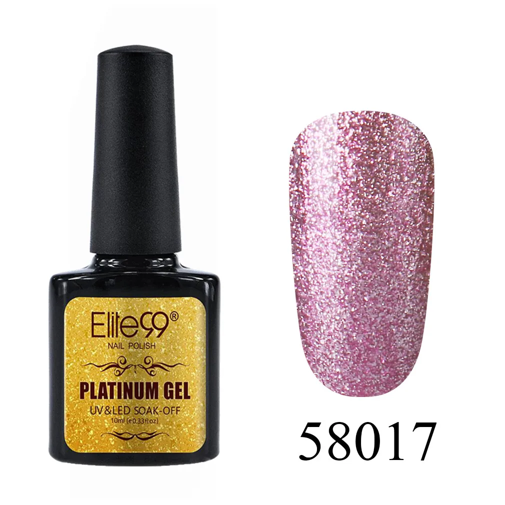 58017 Elite99 10 мл Блестящий УФ-гель для ногтей Platinum Soak Off Nail Art Маникюр гели для ногтей гибридные Лаки гель лак для ногтей набор - Цвет: 58017