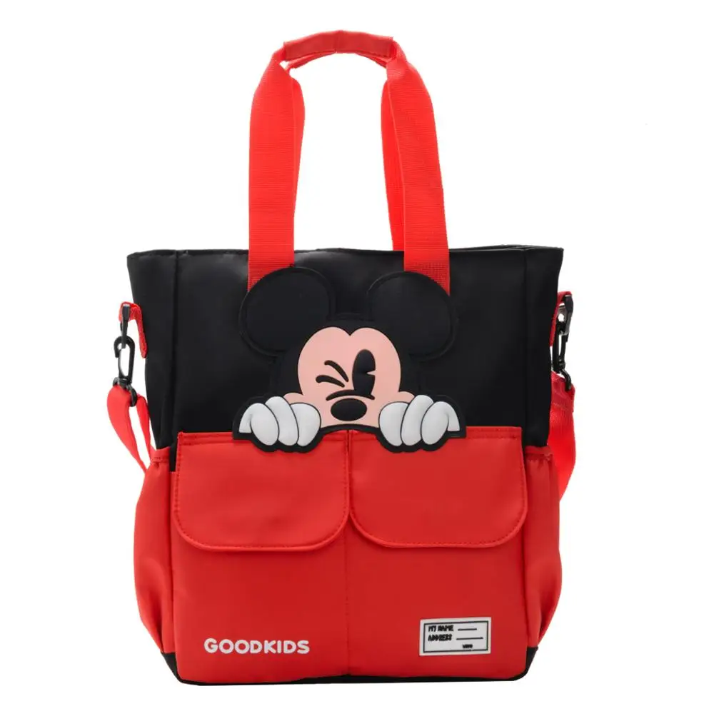 Disney Mickey Minnie Mouse Cartoon Bag Waterproof Nylon Large Capacity Handbag Crossbody Shoulder Bag Girl Boy School Bag.