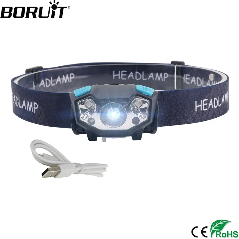 BORUiT XPE R5 светодиодный индукционный мини налобный фонарь с ИК датчиком движения 5