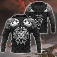viking fenrir wolf tattoo 3d all over printed autumn men hoodies unisex casual zip pullover streetwear sudadera hombre dw0497