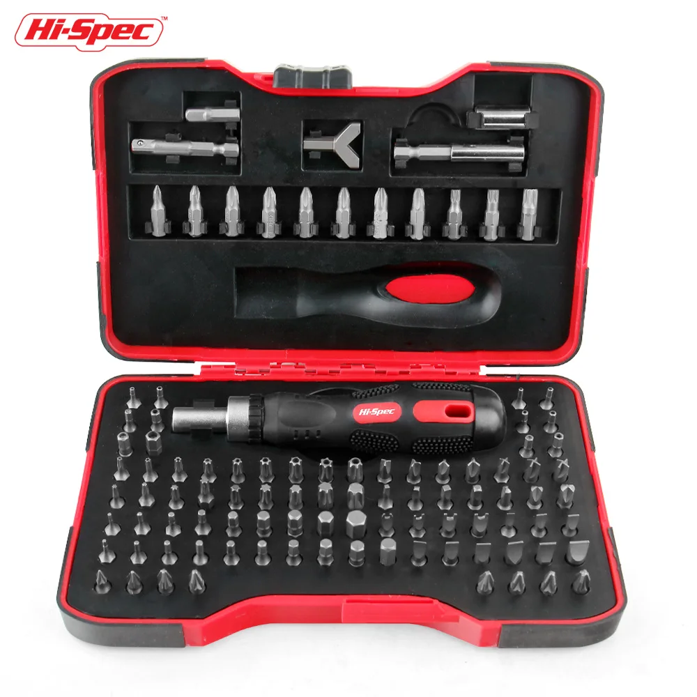Hi-Spec 101 в 1 Набор отверток, магнитный драйвер с 100 шт., набор торцевых шестигранных бит для домашней электроники и автомобиля