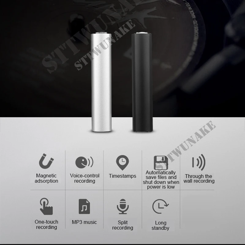 Диктофон мини 600 часов записи Магнитный звук диктофон аудио usb Профессиональный