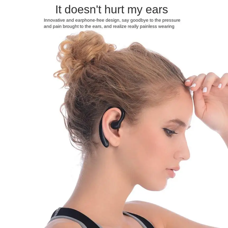 

Bluetooth 5.0 Concept Bone Conduction Single Ear Earhook Bluetooth Headset Wireless Ear Hook Non-in-Ear Sport Waterproof Headset