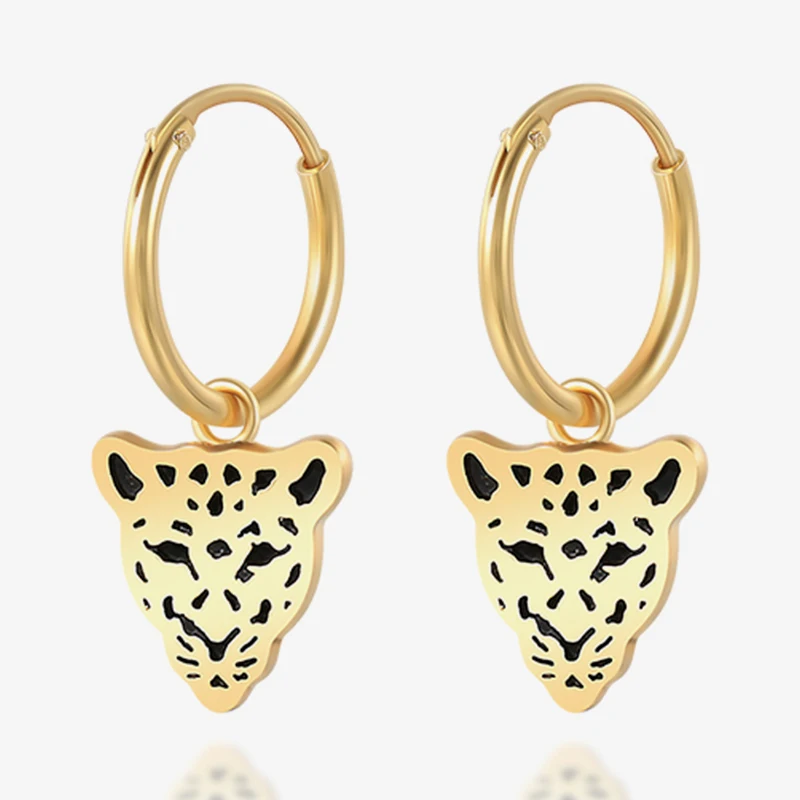 

Viny Color Diamond Star Leopard Head Mama Earrings For Women 2021 Trend 925 Sterling Silver Earrings Hoops Pendientes Jewelry