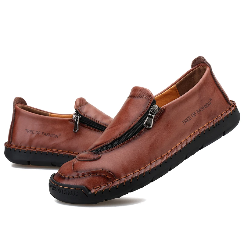 

Мужские лоферы для вождения на плоской подошве, модные кожаные легкие дышащие повседневные туфли оксфорды ручной работы