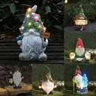 Уличная садовая карликовая статуя, статуя карликовая из смолы, переносной Волшебный шар, светодиодный светильник, знак приветствия, гном, двор, газон, Большая фигурка