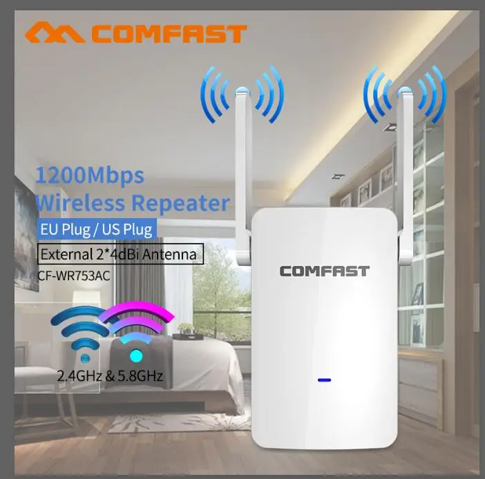 Comfast 1200 Мбит/с Dual Band 2 4 + Wi-Fi 5 ГГц Беспроводной маршрутизатор беспроводной доступ в