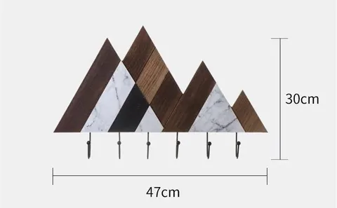 Творческий в форме горы ногтей Бесплатные Крючки Nordic Стиль натуральное дерево Мрамор шаблон мульти-Применение сумки/пальто вешалка декор стен