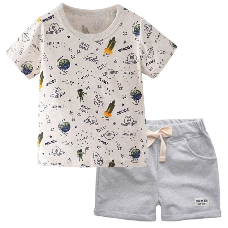 Комплект летней детской одежды BINIDUCKLING футболка с круглым вырезом и шорты одежда