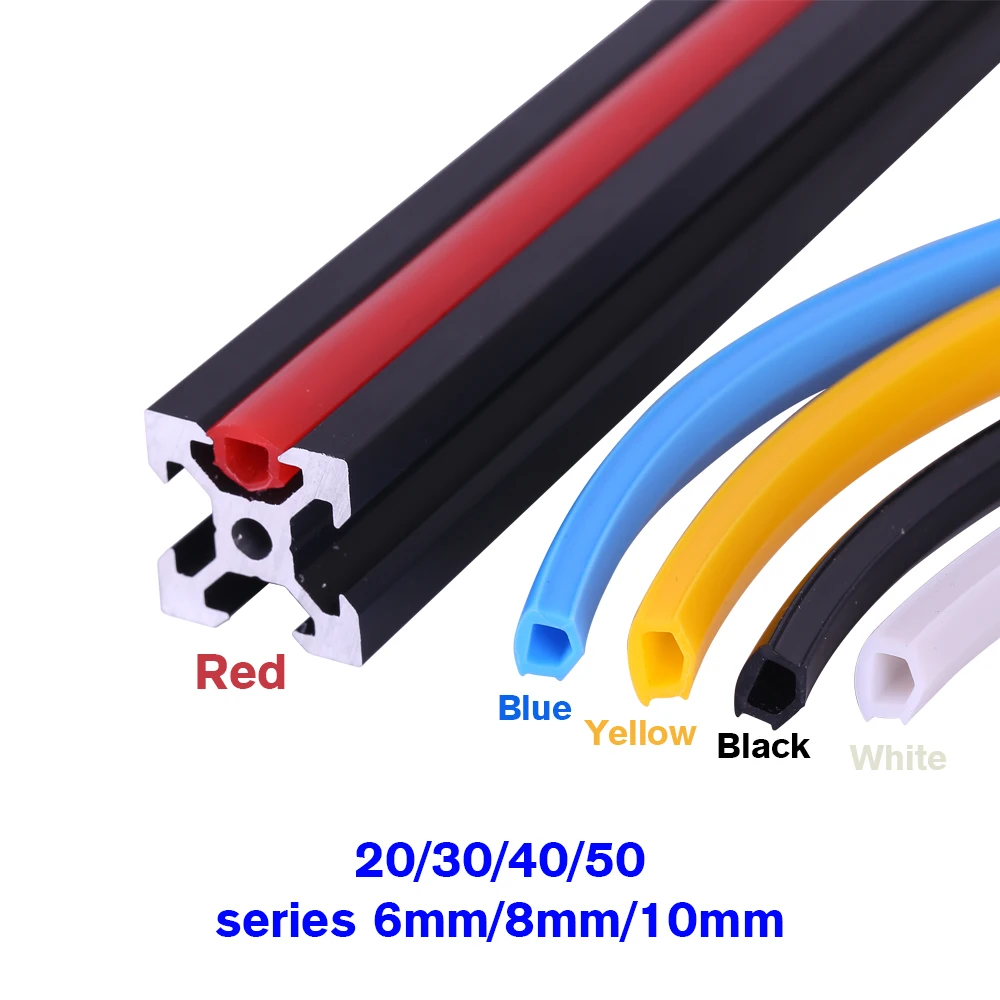 

1Meter 20/30/40/50 series 6mm/8mm /10mm flat seal for 2020 aluminum profile soft Slot Cover/ Panel Holder C-Beam machine