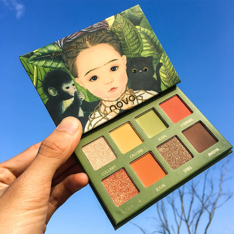 NOVO Matte Glitter Eyeshadow Palette Lasting Shiny Eye shadow Makeup Nude Color Pigment |