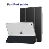 transparent anti drop case for ipad mini 6 hard protective cover with pen slot tablet flip protector shell holder keyboard stand