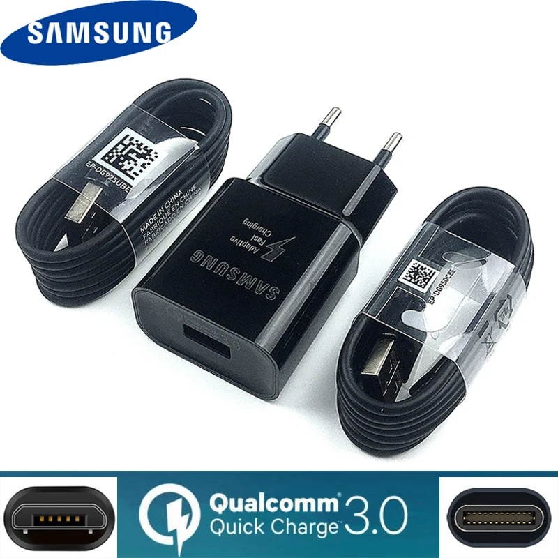 

Original Samsung Fast Charger QC 3.0 Charge adapter USB Cable for Galaxy s4 s6 s7 s8 s9 s10 note 4 5 8 9 10 a5 a6 a7 a8 J3 J5 J7