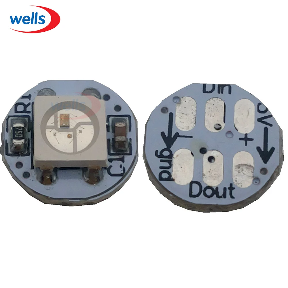Светодиодный теплоотвод ws2812b светодиодный чип с черно белой печатной платой (10 мм
