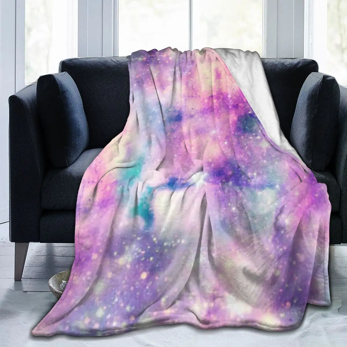 

Unique Blanket to Family Friends Starry Galaxy Unicorn Colours Durable Super Soft Comfortable for Home Gift Blanket
