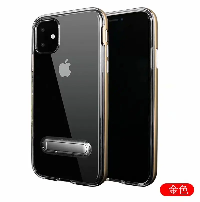 For Apple iphone 11 Case Hard Transparent With Stand Hybrid Protective Back Cover Pro Max iphone11 11pro |