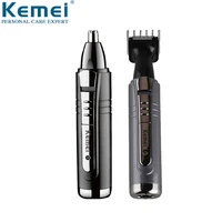 kemei electric nose and ear trimmer 2 in 1 face care hair for men personal tools small clipper with cutting guides