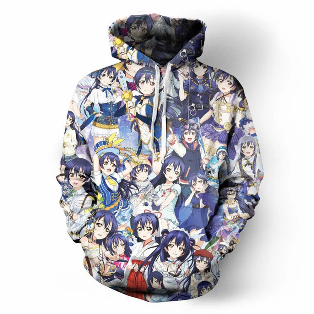 Аниме LoveLive! Толстовка с капюшоном Kousaka Honoka Minami Kotori Sonoda Umi Tojo Nozomi Ayase Eli толстовка 3D