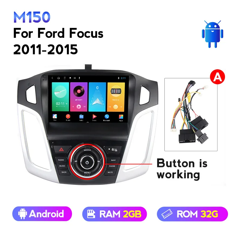 Автомагнитола 2DIN Android 4 Гб + 64 ГБ DSP 2.5D IPS мультимедийный видеоплеер для Ford Focus 2012 2017