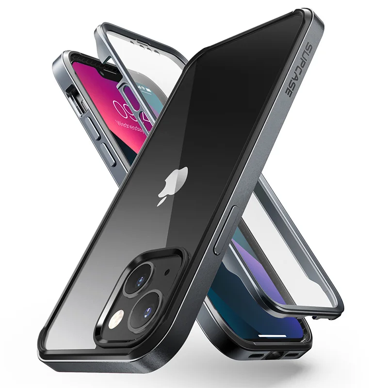 

For iPhone 13 Case 6.1 inch (2021 Release) SUPCASE UB Edge Pro Slim Frame Clear Back Cover Case with Built-in Screen Protector