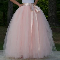 womens 7 layers 100cm long tutu tulle skirt a line floor length tulle party evening skirt wedding ball gown skirt