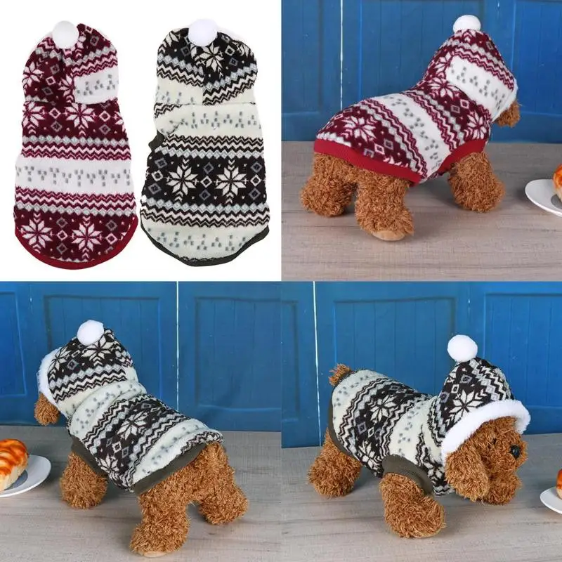 Осень зима одежда для собак утолщение кораллового бархата снежинки теплый