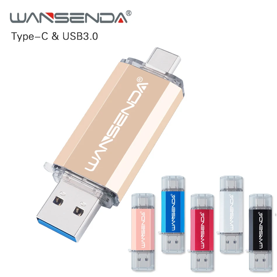 WANSENDA Usb 3 0 type C USB флеш накопитель высокоскоростной OTG 16 ГБ 32 64 128 Флешка флешка для