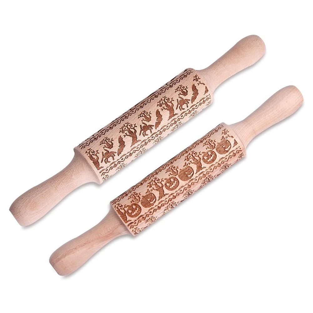 14 дюймовое тиснение на Хэллоуин Скалка Для Выпекания печенья лапши печенье