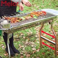 stainless steel outdoor grill household charcoal grill stove outdoor barbecue grill barbecue supplies camping equipment grill