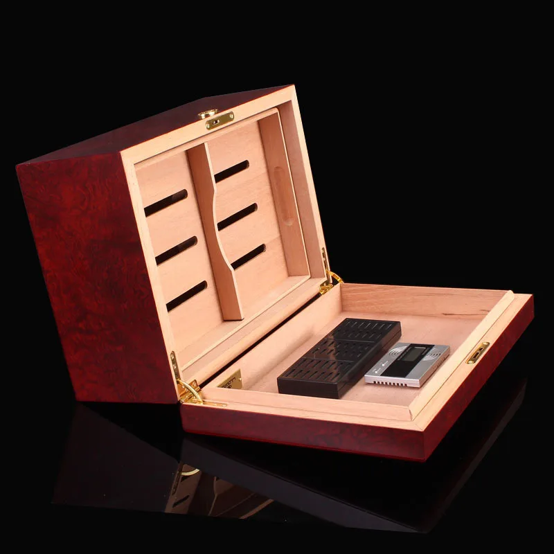Модная коробка для сигар винного красного цвета кедровый ящик хранения