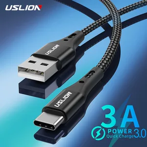 Кабель USLION usb-c, 3 м, для Xiaomi Redmi, быстрая зарядка, для Samsung S9, S8, S10, 3 А