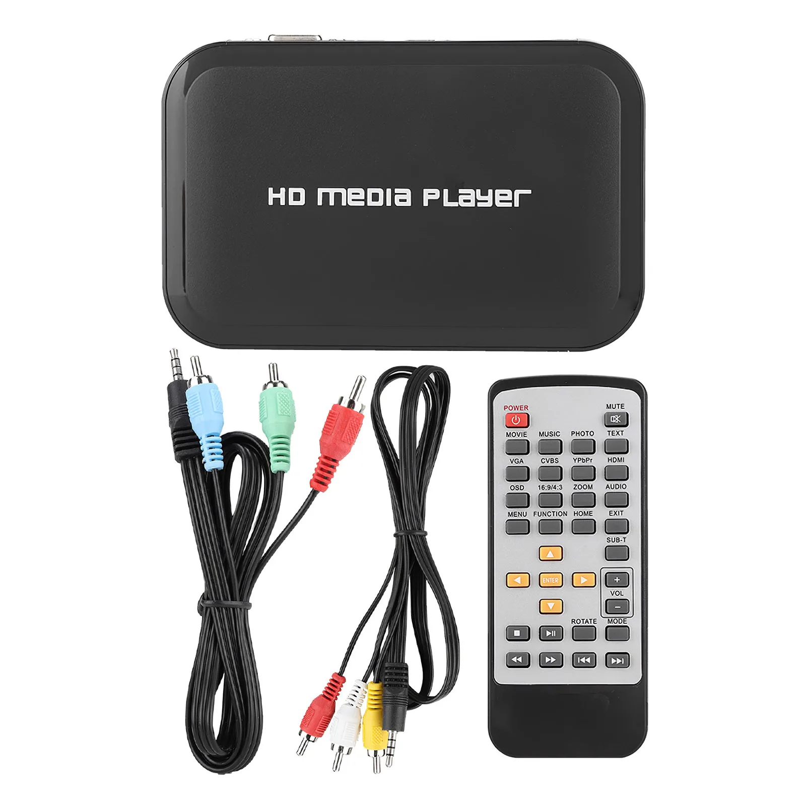 

Digital Media Player M3 1080p High Definition Multifunctional AV Output USB Driver TF Card MP3 Support Practical For Home TV