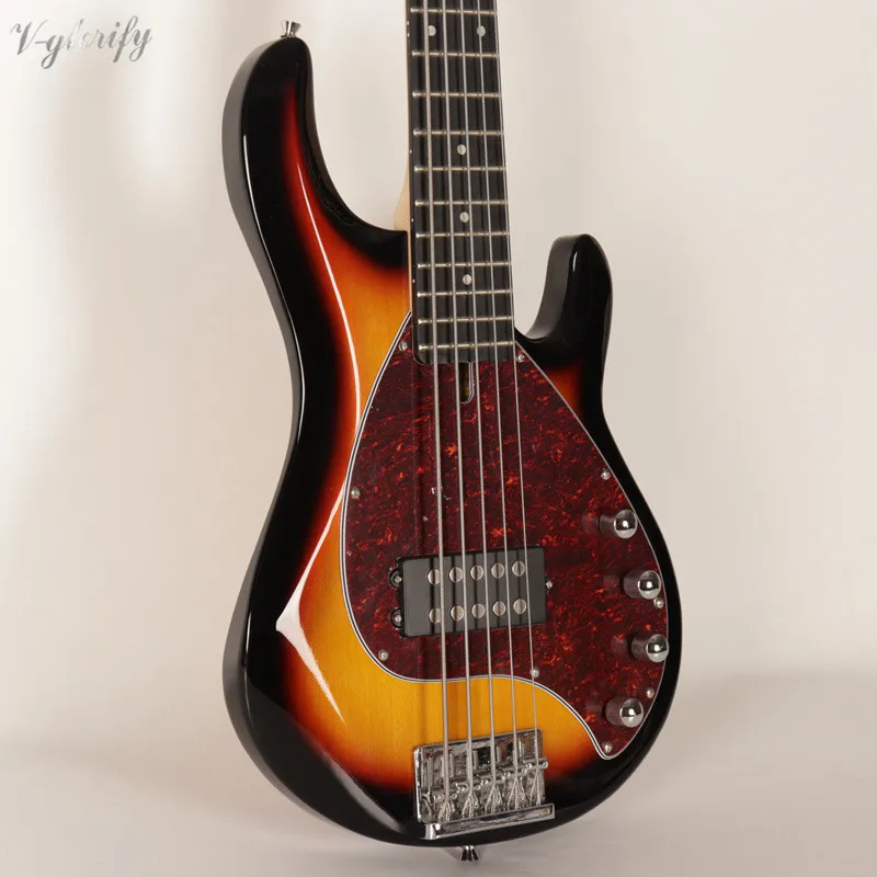 Высокое качество sunburst Цвет новинка 5 струн бас гитара с бесплатной сумкой|custom bass