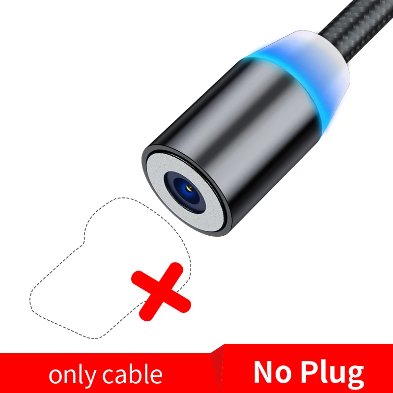 Only Cable Black Магнитный кабель Олаф 1 м 2 м Micro usb type-C кабель для iPhone 11 Pro Max XS samsung S8 S9 Быстрая зарядка магнитное зарядное устройство USB кабель - Цвет: Only Cable Black