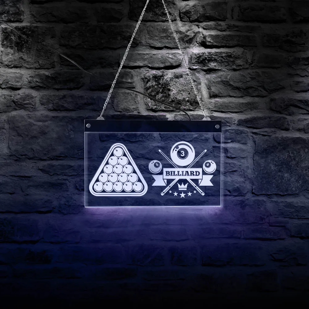 Светодиодный светильник бильярдный знак декор бассейна бильярдная комната бар