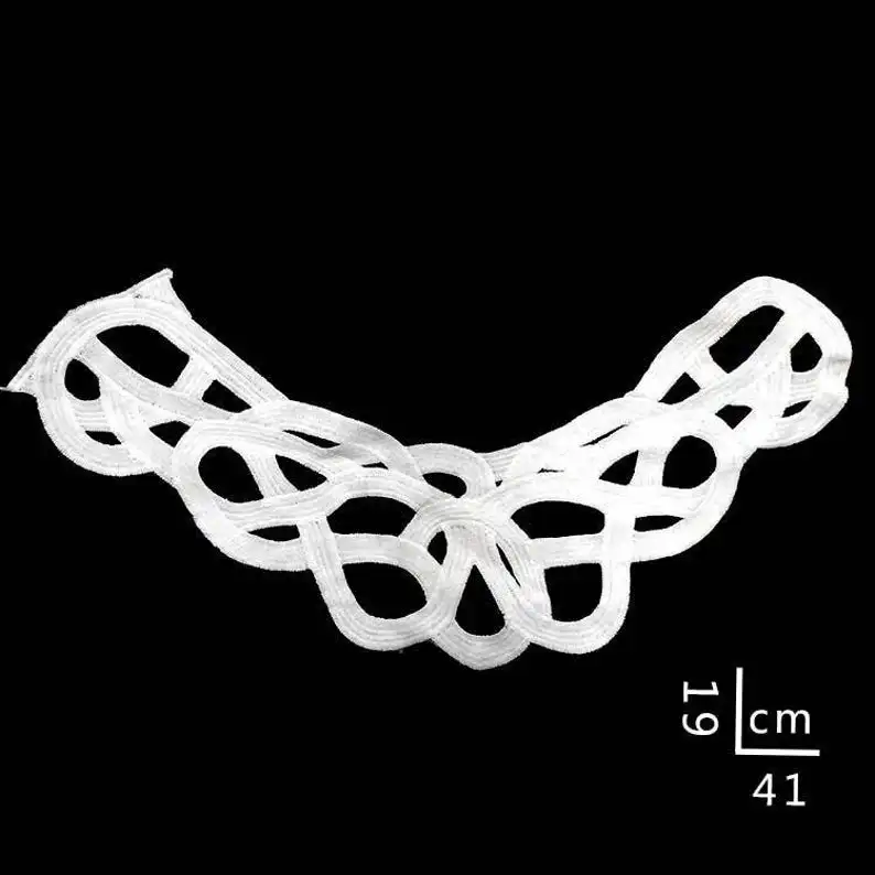 Аппликация для воротника с зеркальным кружевом водорастворимое венецианское