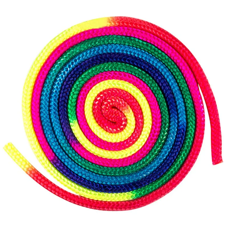 AISPORT цвет радуги Ритмическая гимнастическая веревка твердое соревнование