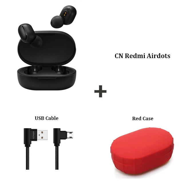 Xiaomi Redmi Airdots TWS Bluetooth 5,0 беспроводные наушники гарнитура Голосовое управление шумоподавление спортивные наушники - Цвет: CN Add cable Case