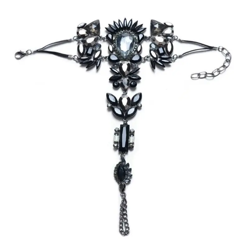 Женские сандалии с блестящими кристаллами босоножки цепочкой для ног пляжные