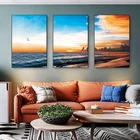 Картина на холсте с изображением чайки, Морского Пейзажа