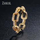 ZAKOL Классические роскошные женские обручальные кольца с кубическим цирконием, обручальные кольца, ювелирные изделия, свадебный подарок RL1038