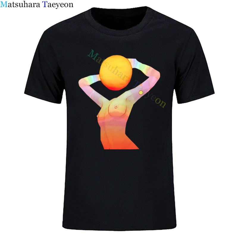 Летняя мужская футболка с принтом Sun Moon Psychedelic Art женская повседневный Топ