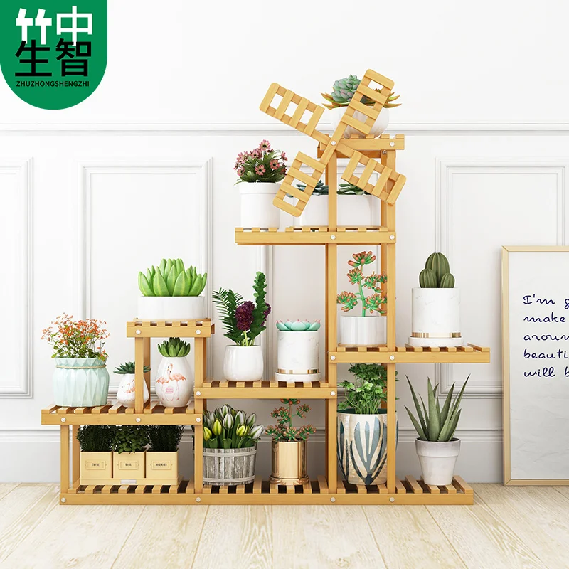 

Lvluo flower shelf balcony living room Chinese indoor floor guardrail pole hanging windowsill window wooden shelf