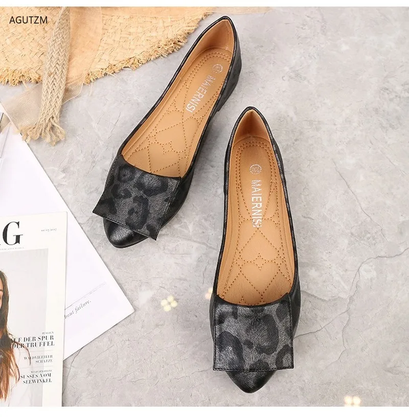 

Classic Shallow pointed Toe Flats Casual Shoes Women Ballerina shoes non Slip Square Toe comfort Shoes Leopard Lady flat shoes