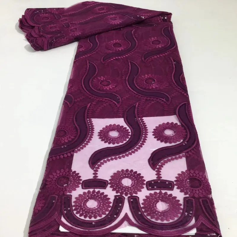 

Новейшая африканская кружевная ткань с блестками, вышитый французский тюль, нигерийская Кружевная Ткань 5 ярдов TS9316