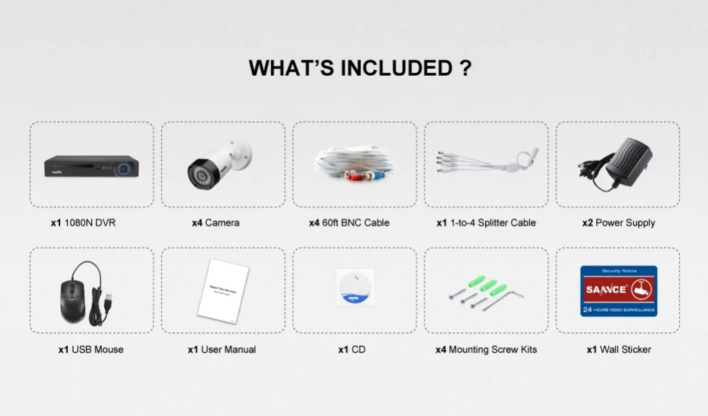 SANNCE 4CH CCTV система 720P HDMI AHD CCTV DVR 4 шт 1,0 МП уличная инфракрасная камера видеонаблюдения камера наблюдения комплект