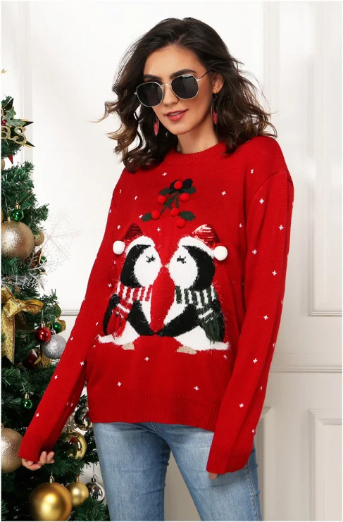 Осенняя Женская модная свободная вязаная верхняя одежда с круглым вырезом и